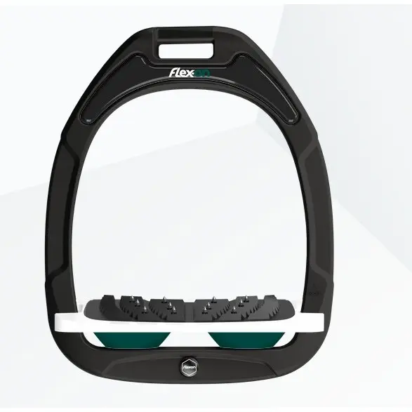 Ultra Grip Steigbügel Schwarz/Weiß/Grün Flex-On Green Composite
