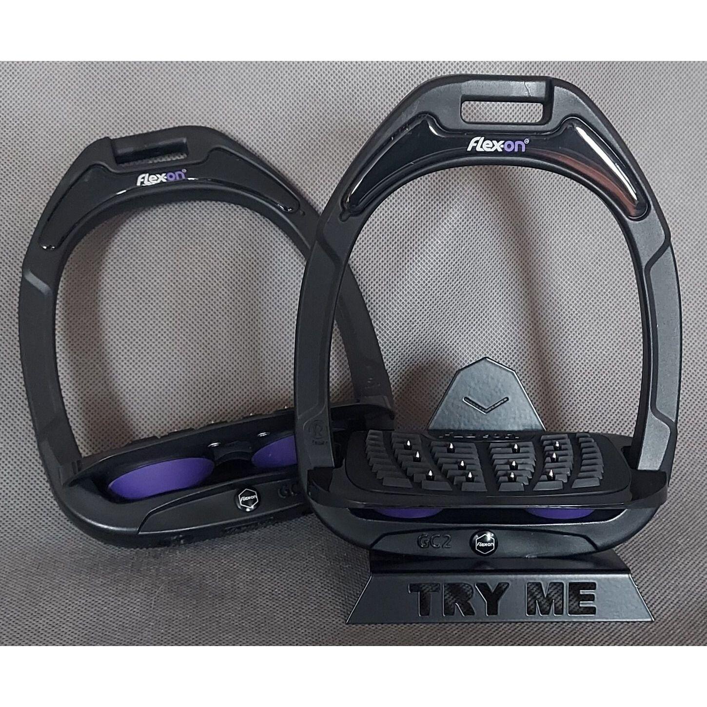 Meilleurs prix pour Étriers Incliné Ultra Grip Noir/Noir/Violet Flex On Green Composite