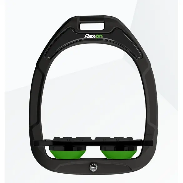 Platte Grip Steigbügel Schwarz/Schwarz/Grün Flex-On Green Composite