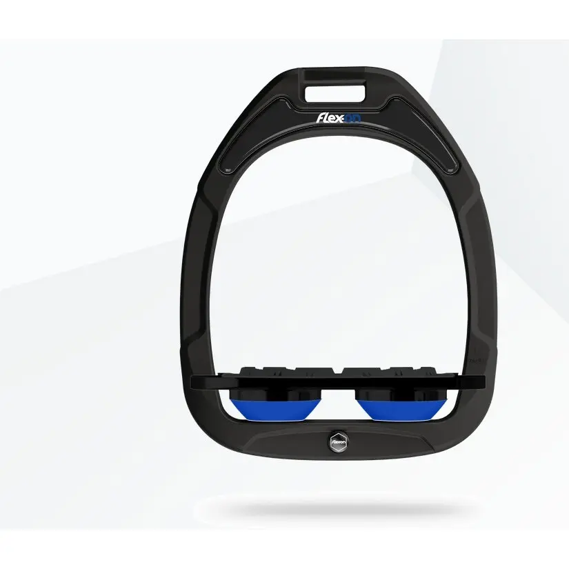 Étriers Plat Grip Noir/Noir/Bleu Flex-On Green Composite