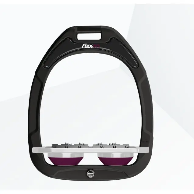 Platte Ultra Grip Steigbügel Schwarz/Grau/Plum Flex-On Green Composite
