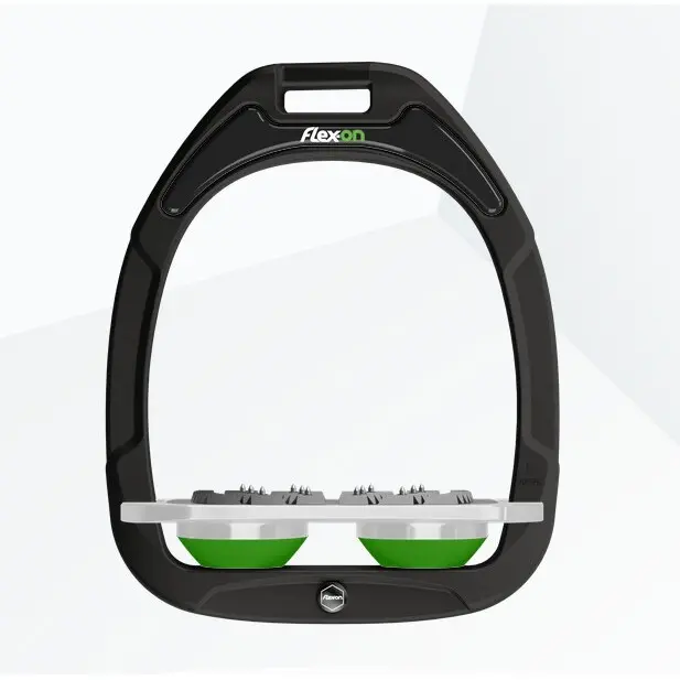 Platte Ultra Grip Steigbügel Schwarz/Grau/Grün Flex-On Green Composite