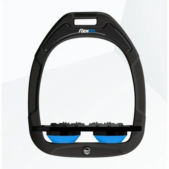 Flacher Ultra Grip Steigbügel Schwarz/Schwarz/Blau Flex-On Green Composite