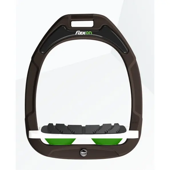 Schräg Steigbügel Grip Braun/Weiß/Grün Flex-On Green Composite