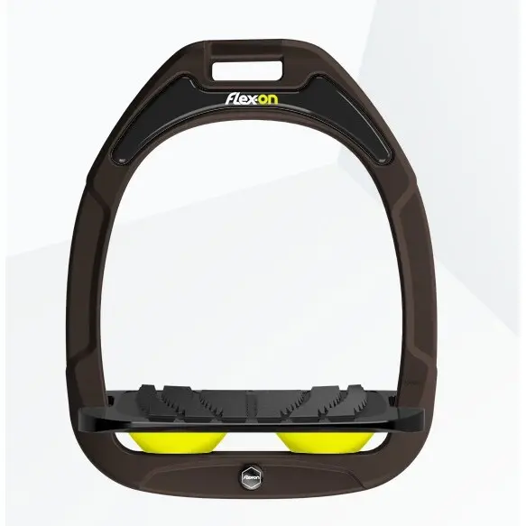 Schrägsteigbügel Grip Braun/Schwarz/Gelb Flex-On Green Composite