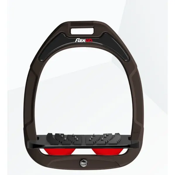 Ultra Grip Steigbügel schräg Braun/Schwarz/Rot Flex-On Green Composite