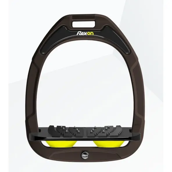 Ultra Grip Steigbügel schräg braun/schwarz/gelb Flex-On Green Composite