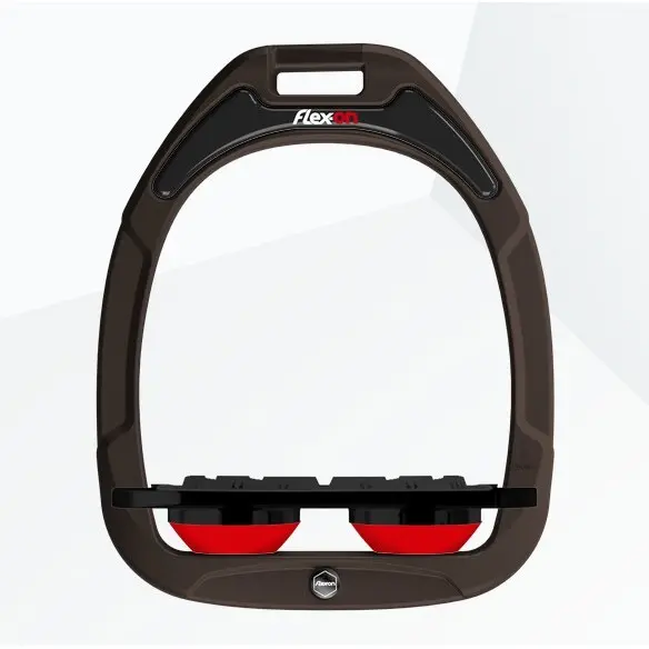 Étriers Plat Grip Marron/Noir/Rouge Flex-On Green Composite