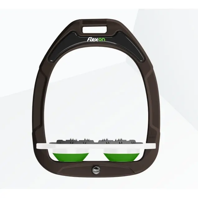 Ultra Grip Flachsteigbügel Braun/Weiß/Grün Flex-On Green Composite