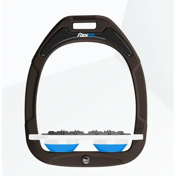 Flache Steigbügel Ultra Grip Braun/Weiß/Blau Flex-On Green Composite
