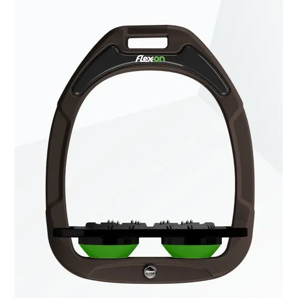 Platte Ultra Grip Steigbügel Braun/Schwarz/Grün Flex-On Green Composite