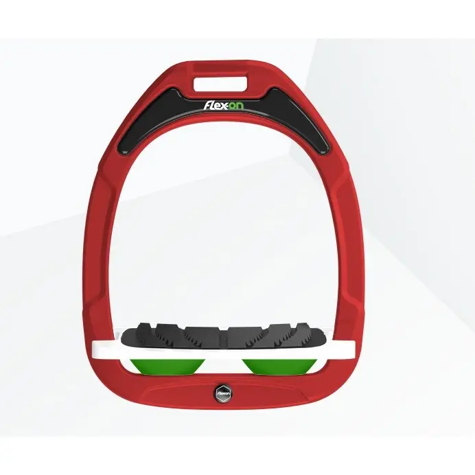 Sicherheitssteigbügel Neigung Grip Rot/Weiß/Grün Flex-On Green Composite
