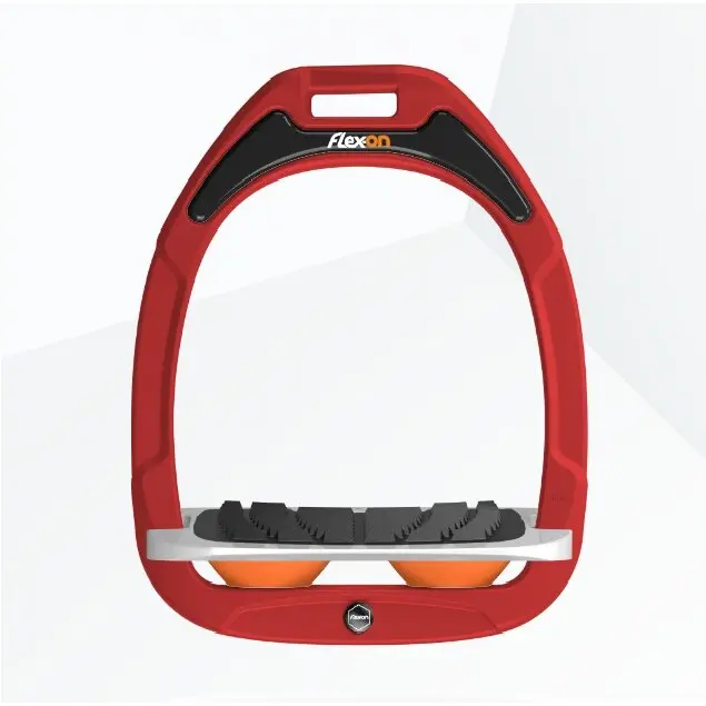 Schräg-Steigbügel Grip Rot/Grau/Orange Flex-On Green Composite
