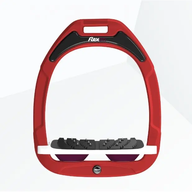 Ultragrip Winkelsteigbügel Rot/Weiß/Lila Flex-On Green Composite