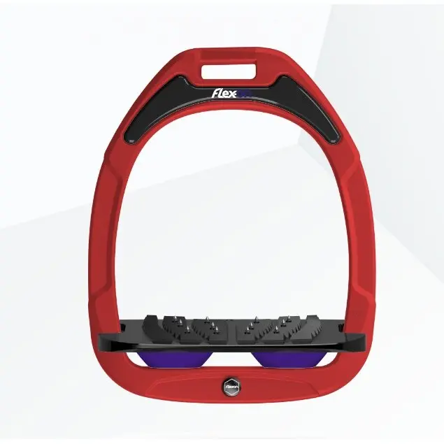 Ultragrip gekippte Steigbügel Rot/Schwarz/Violett Flex-On Green Composite