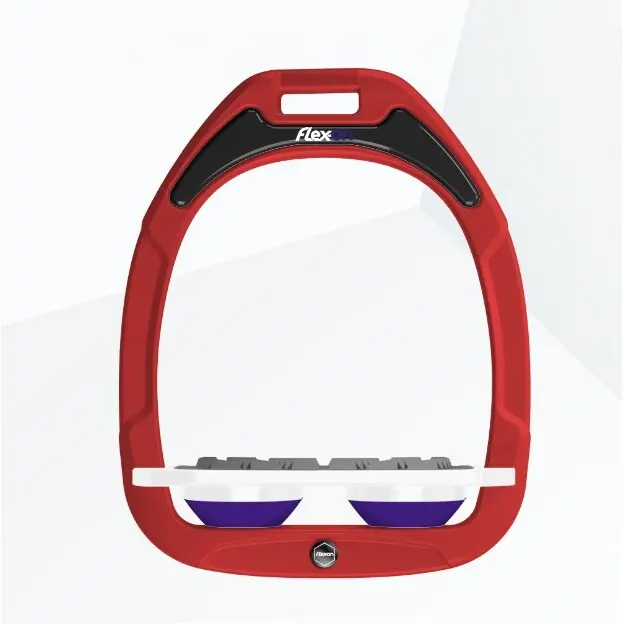 Meilleurs prix pour Étriers Plat Grip Rouge/Blanc/Violet Flex-On Green Composite