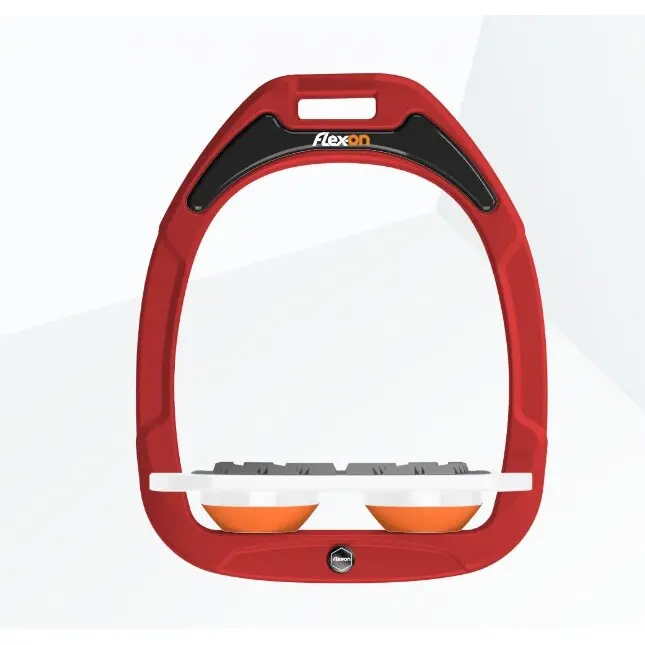 Étriers Plat Grip Rouge/Blanc/Orange Flex-On Green Composite