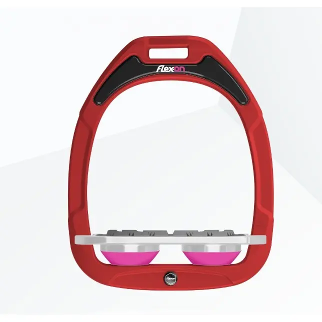 Étriers Plat Grip Rouge/Gris/Rose Flex-On Green Composite