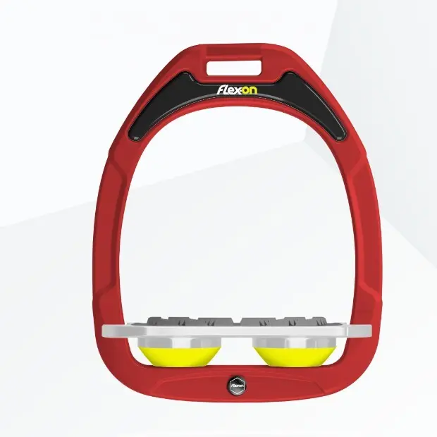 Étriers Plat Grip Rouge/Gris/Jaune Flex-On Green Composite