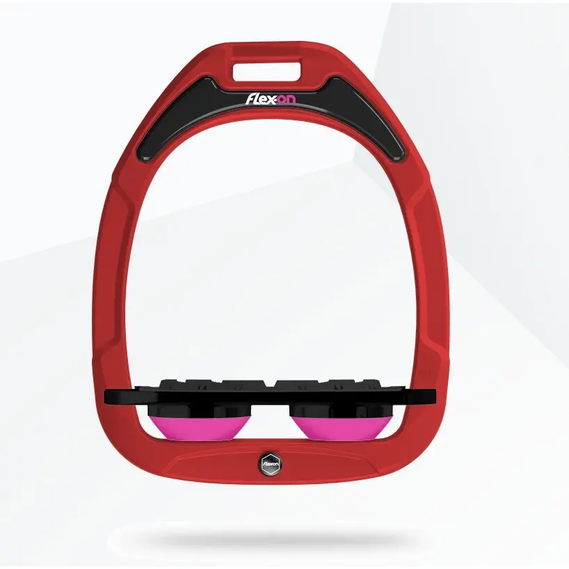Étriers Plat Grip Rouge/Noir/Rose Flex-On Green Composite