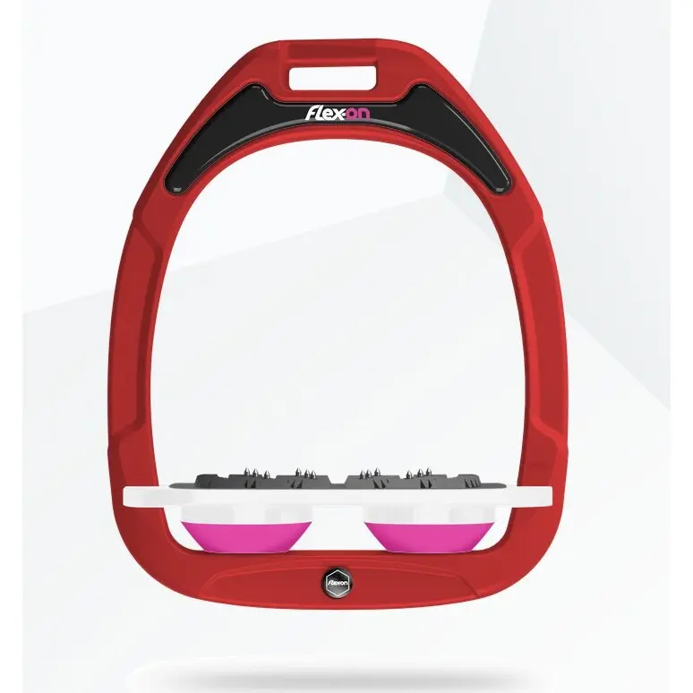 Étriers Plat Ultra Grip Rouge/Blanc/Rose Flex-On Green Composite