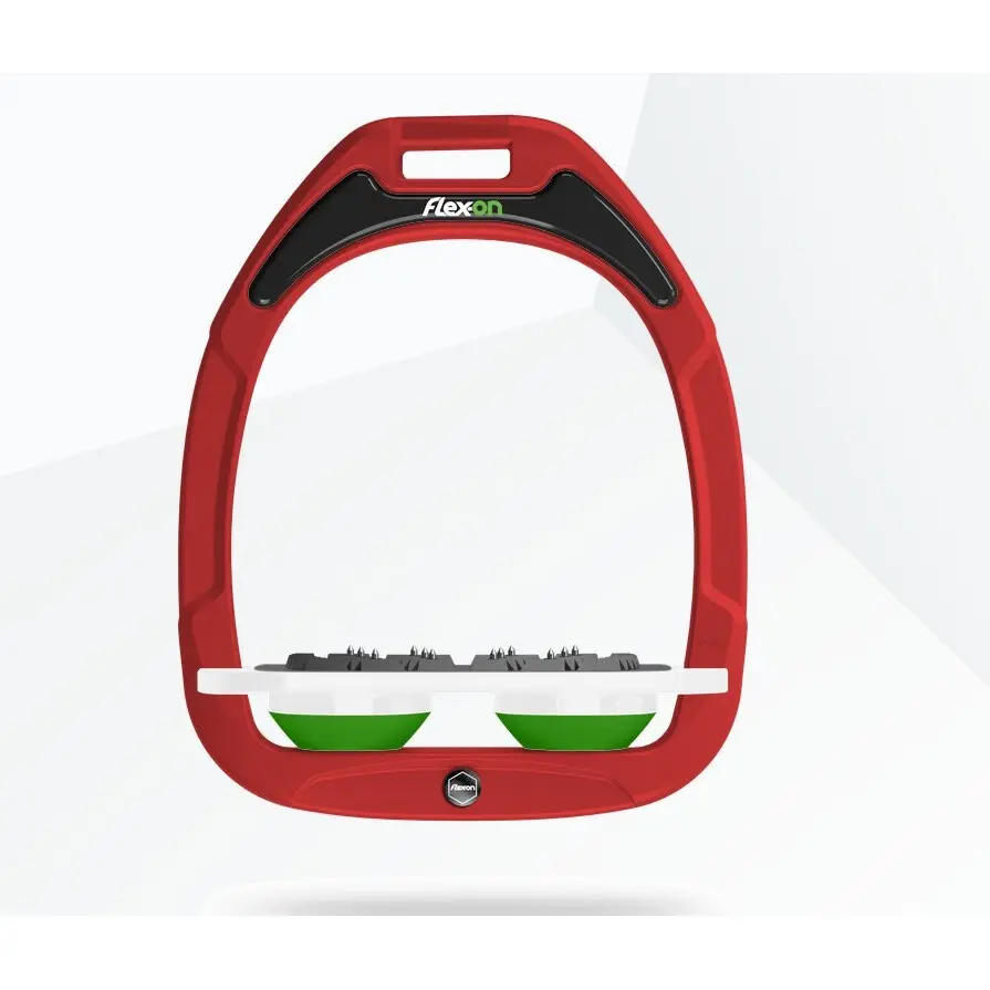Platte Ultra Grip Steigbügel Rot/Weiß/Grün Flex-On Green Composite
