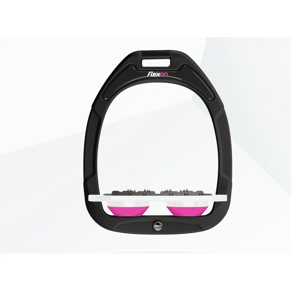 Flache Steigbügel Ultra Grip Grün/Weiß/Rosa Flex-On Green Composite