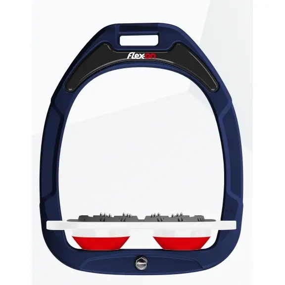 Ultra Grip Platten-Steigbügel Marine/Weiß/Rot Flex-On Green Composite