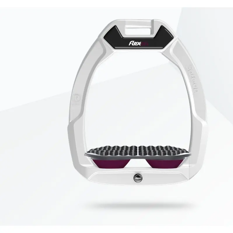 Sicherheitssteiger für den Pferdesport Endurance Weiß/Grau/Pflaume Flex-On Safe-On