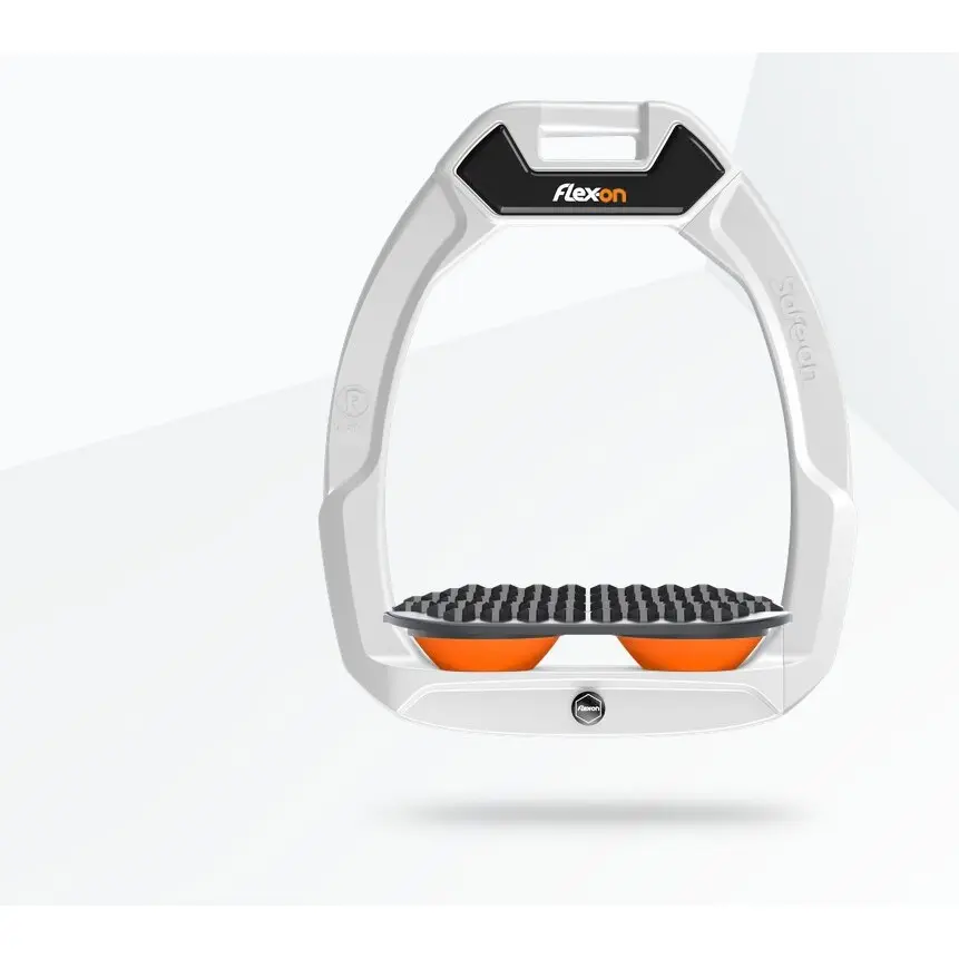Sicherheitssteigbügel Reiten Endurance Weiß/Grau/Orange Flex-On Safe-On