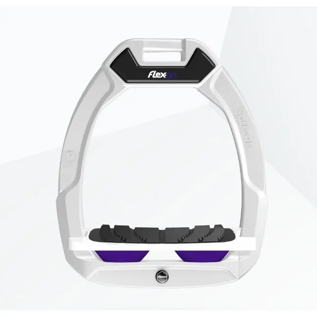 Sicherheitssteigbügel Reiten Neigung Grip Weiß/Weiß/Violett Flex-On Safe-On