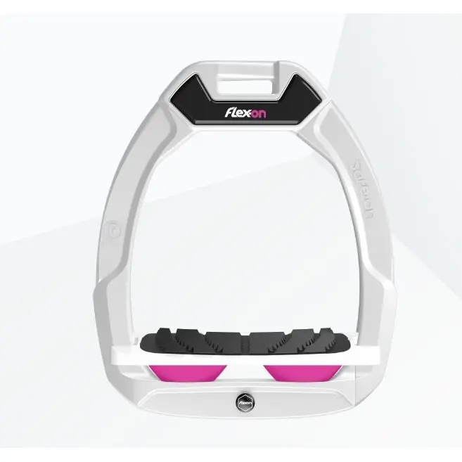 Sicherheitssteigbügel Reiten Neigung Grip Weiß/Weiß/Rosa Flex-On Safe-On
