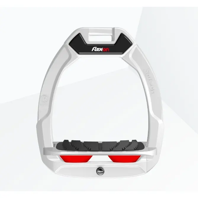 Sicherheitssteigbügel Reiten Schräg Grip Weiß/Grau/Rot Flex-On Safe-On