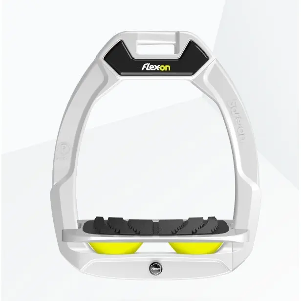 Sicherheitssteigbügel Reiten Schräge Grip Weiß/Grau/Grün Flex-On Safe-On