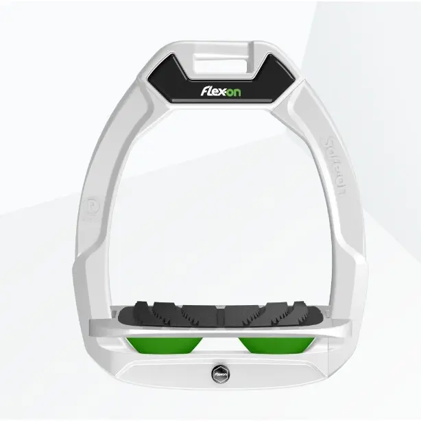 Sicherheitssteigbügel Reiten Schräg Grip Weiß/Grau/Grün Flex-On Safe-On