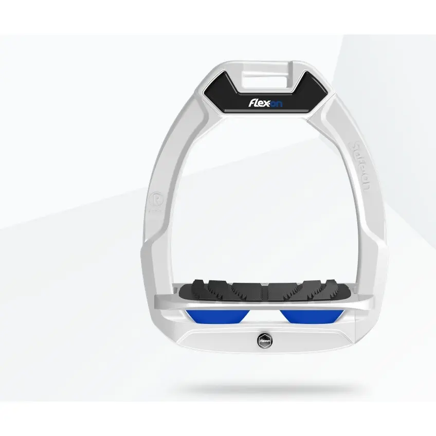 Comparer les prix de Étriers de sécurité d’équitation Incliné Grip Blanc/Gris/Bleu Flex-On Safe-On