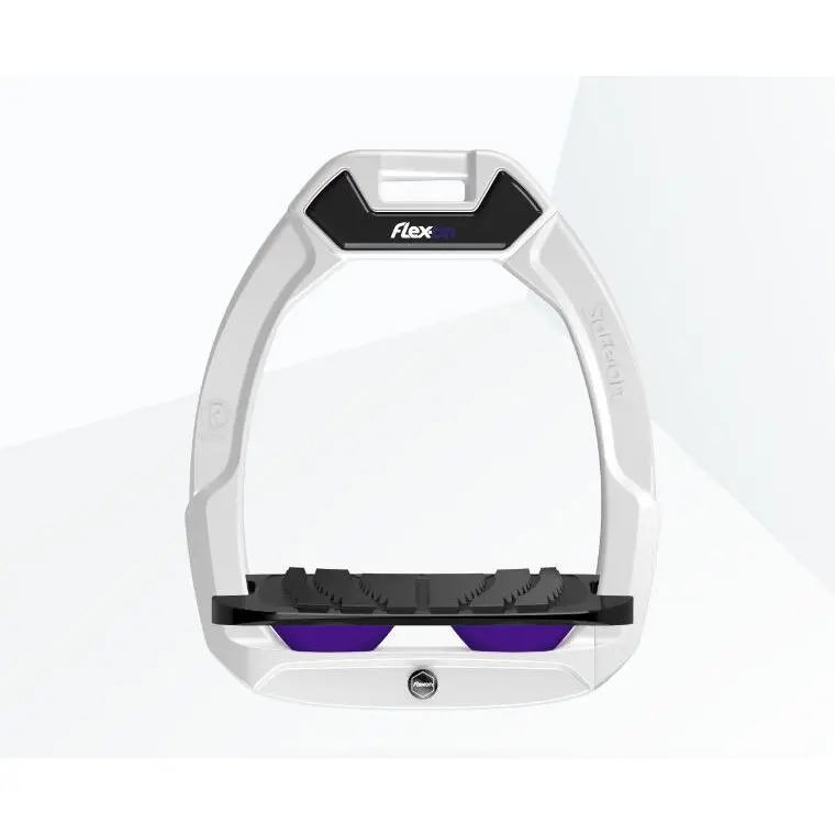 Sicherheitssteigbügel Reiten geneigt Grip Weiß/Schwarz/Violett Flex-On Safe-On