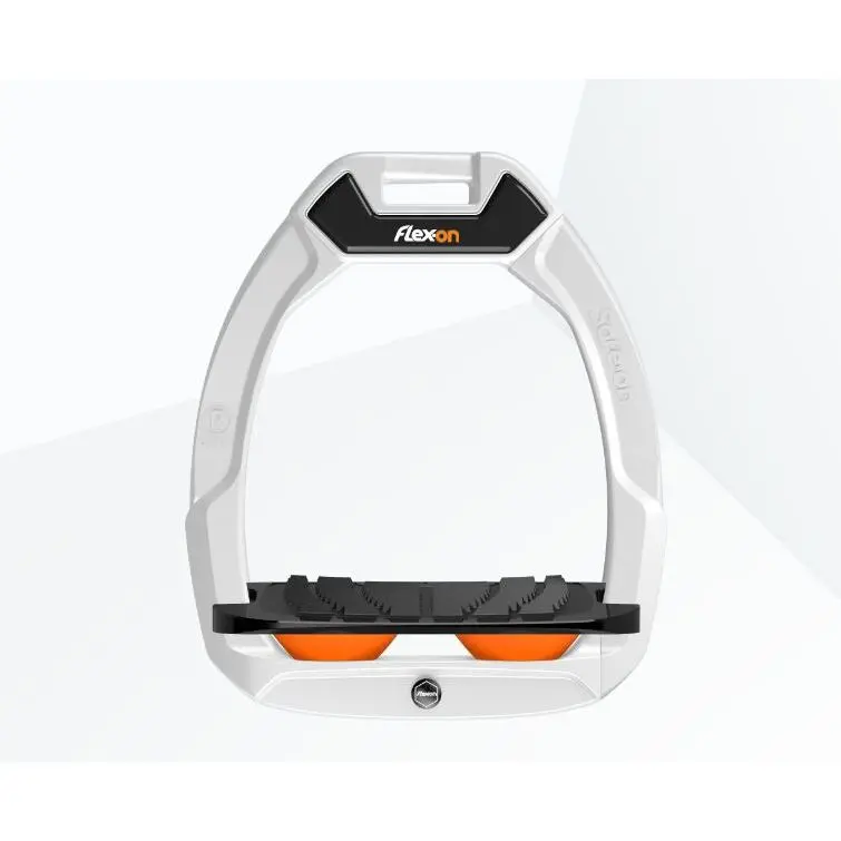 Sicherheitsreitersteigbügel Neigung Grip Weiß/Schwarz/Orange Flex-On Safe-On