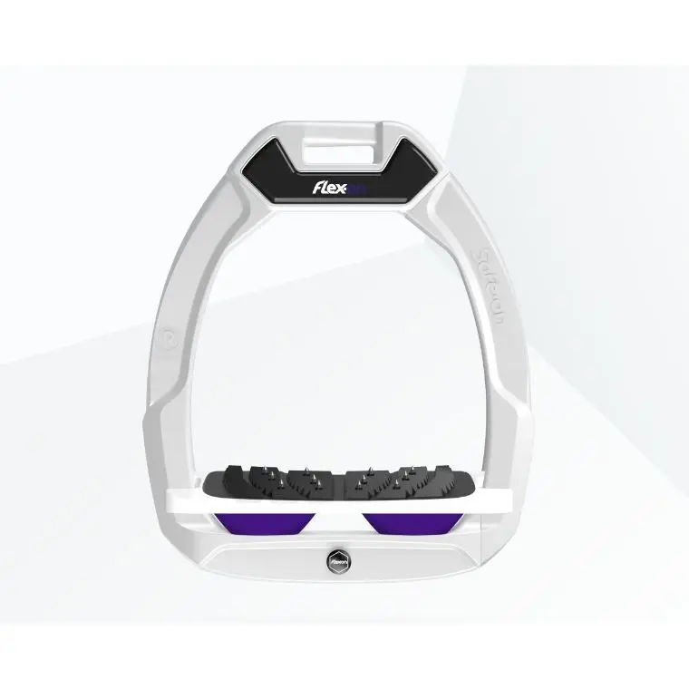 Sicherheitssteigbügel Reiten Schräg Ultra Grip Weiß/Weiß/Violett Flex-On Safe-On
