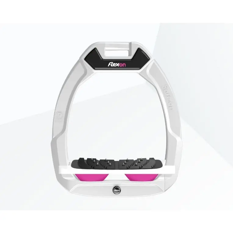 Sicherheitssteigbügel Reiten Neigung Ultra Grip Weiß/Weiß/Rosa Flex-On Safe-On