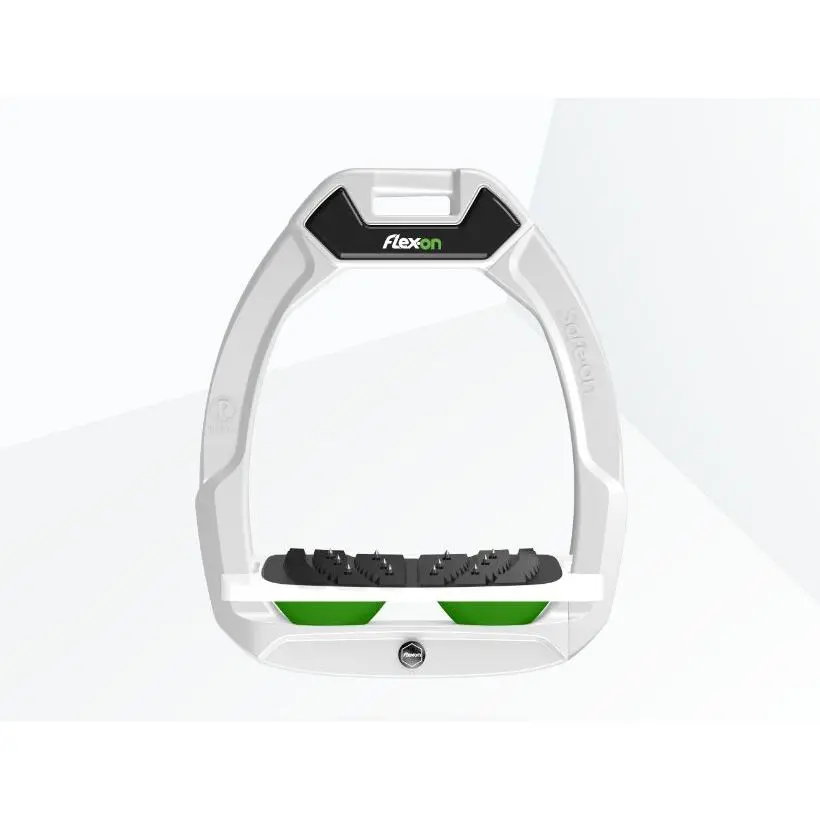 Sicherheitsreitsteigbügel Ultra Grip Weiß/Weiß/Grün Flex-On Safe-On
