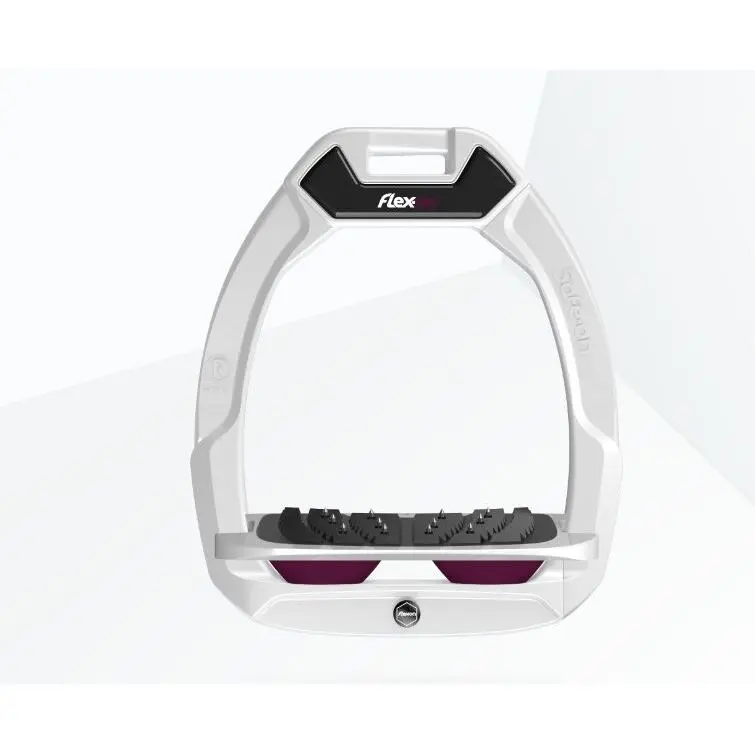 Sicherheitssteigbügel Reiten Schräg Ultra Grip Weiß/Grau/Prune Flex-On Safe-On