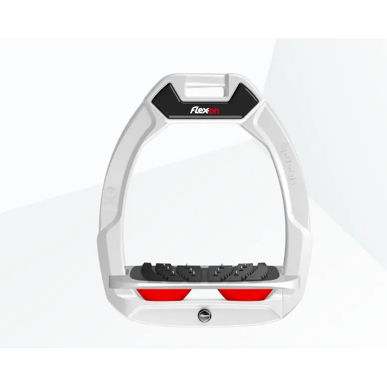 Sicherheitssteigbügel Reiten Geneigt Ultra Grip Weiß/Grau/Rot Flex-On Safe-On