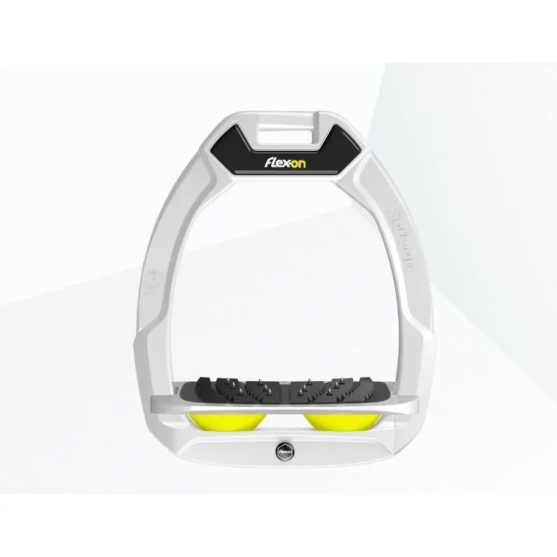 Sicherheitssteigbügel Reiten Neigung Ultra Grip Weiß/Grau/Gelb Flex-On Safe-On