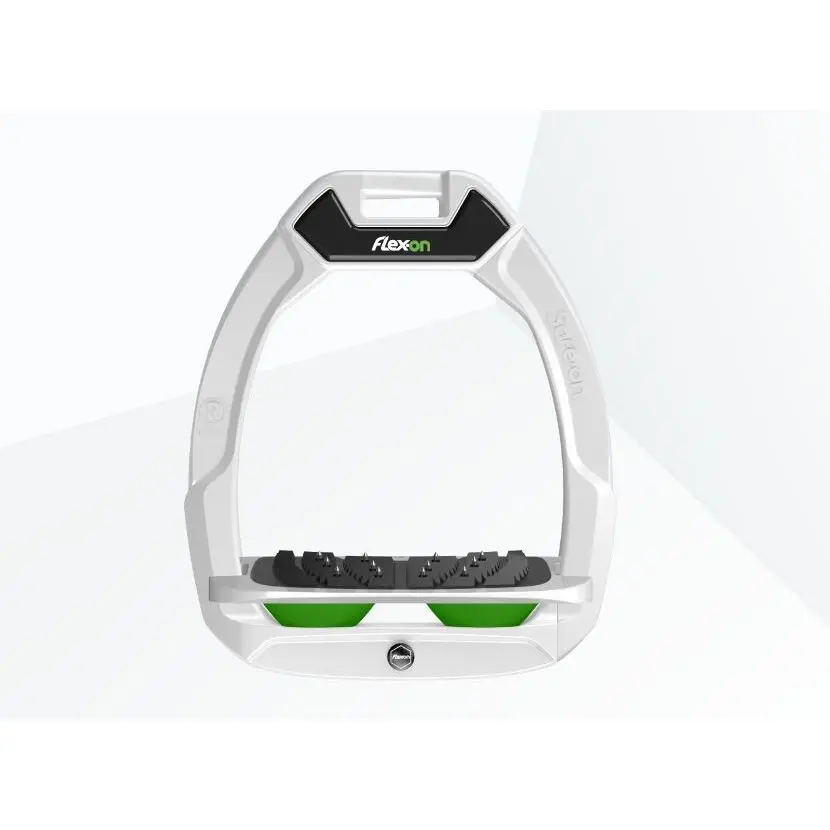 Sicherheitsreitsteigbügel Neigungs-Ultra Grip Weiß/Grau/Grün Flex-On Safe-On