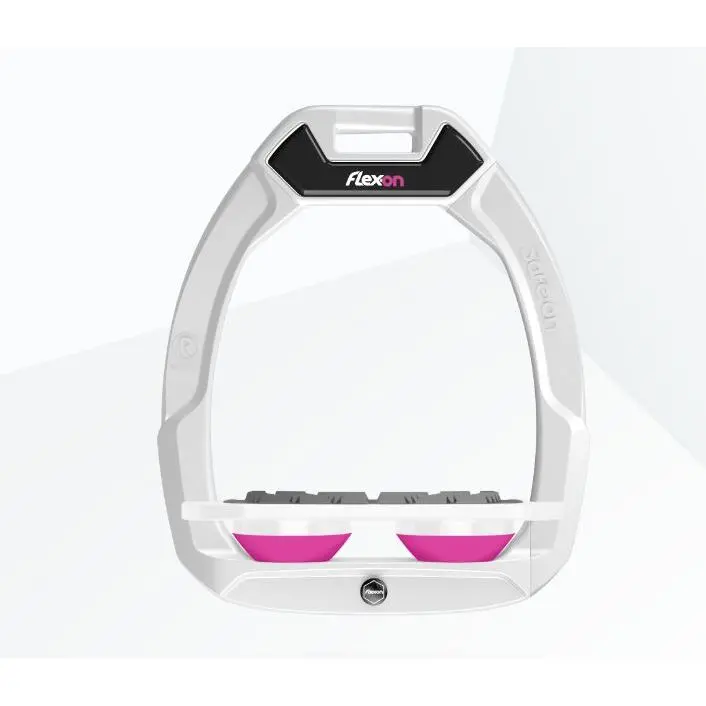Sicherheitssteigbügel Flat Grip Weiß/Weiß/Rosa Flex-On Safe-On
