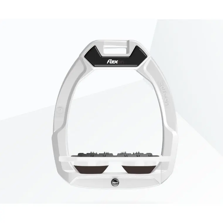 Reit-Sicherheitsbügel Flat Ultra Grip Weiß/Weiß/Braun Flex-On Safe-On