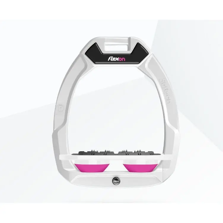 Sicherheitssteigbügel Flat Ultra Grip Weiß/Weiß/Rosa Flex-On Safe-On