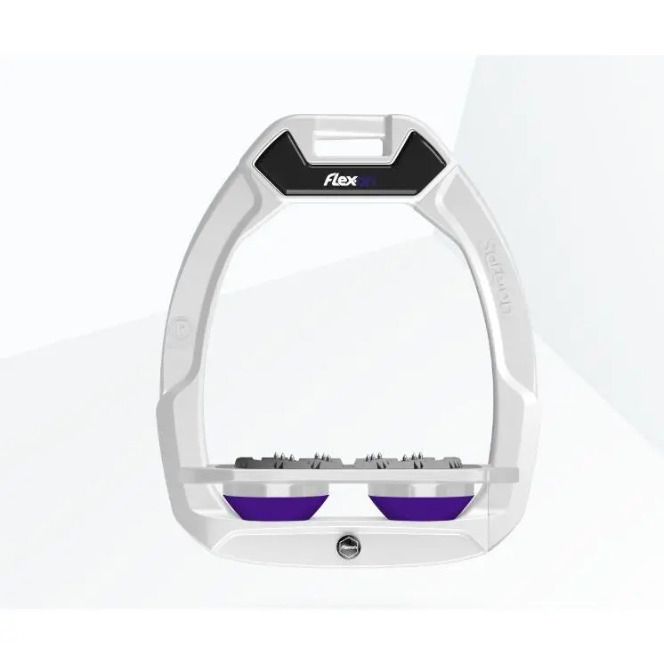 Étriers de sécurité d’équitation Plat Ultra Grip Blanc/Gris/Violet Flex-On Safe-On