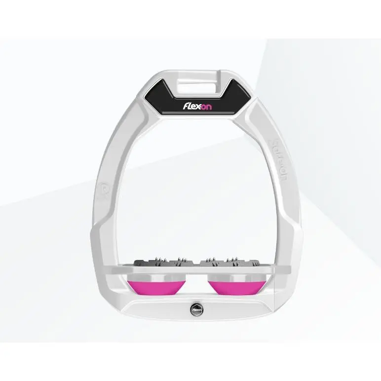 Étriers de sécurité d’équitation Plat Ultra Grip Blanc/Gris/Rose Flex-On Safe-On